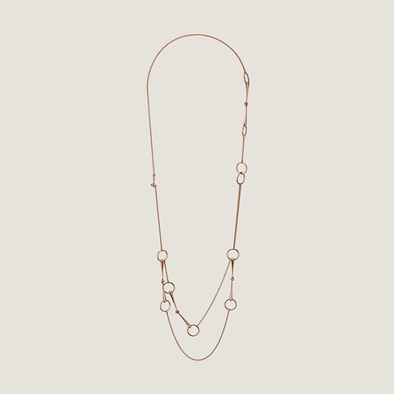 Necklace with long chain clearance in front